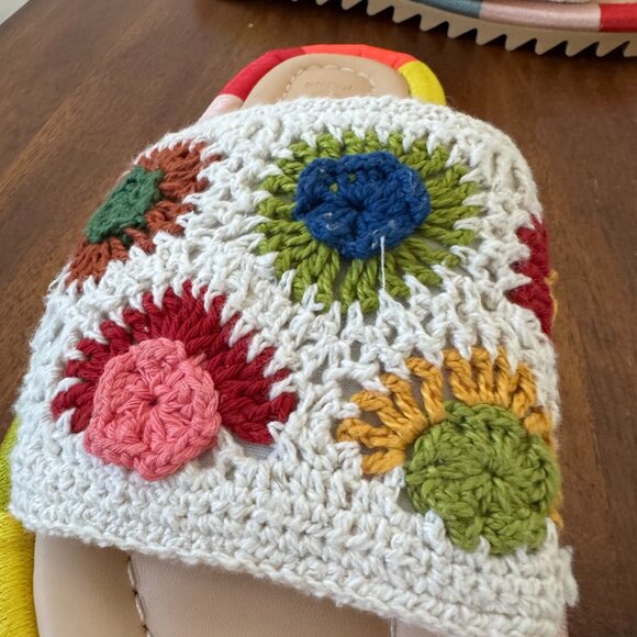 Farm Rio Sunset Crochet Slide Sandals - Picture 3 of 11